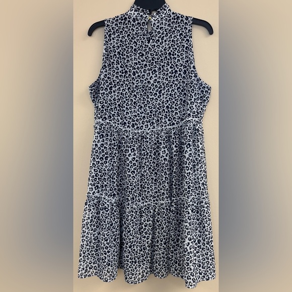 Mud Pie Nsomi Ruffle Dress in Navy Leopard, size large - Picture 4 of 4